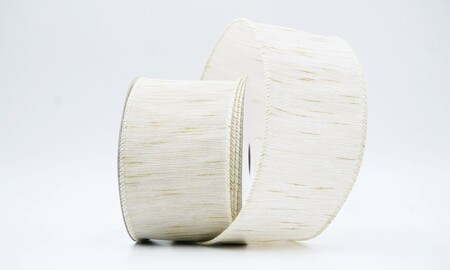 Fita de arame plissada, sanfonada e enrugada creme_KW0481GC-2-2